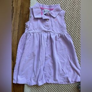 Purple sleeveless dress with embroidered flamingo